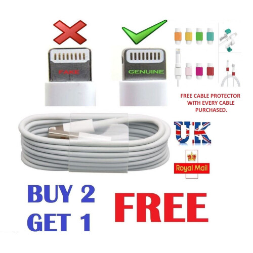 iPhone 5/5s, 6/6s, 6 Plus, 7, 7 Plus, 8, X Lightning to USB Cable 1m 1