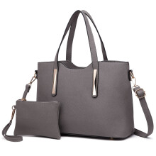 (Grey) Miss Lulu Women's Shoulder Bag & Mini Pouch