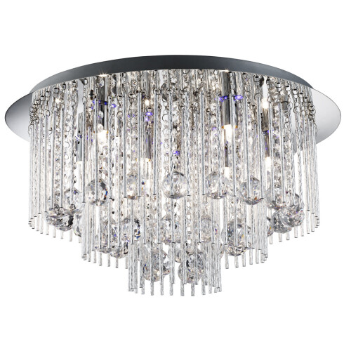 Searchlight Blue Led Flush Ceiling 8 Liught In Chrome