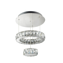 LED 2 Tier Ceiling Flush Chrome Clear Glass