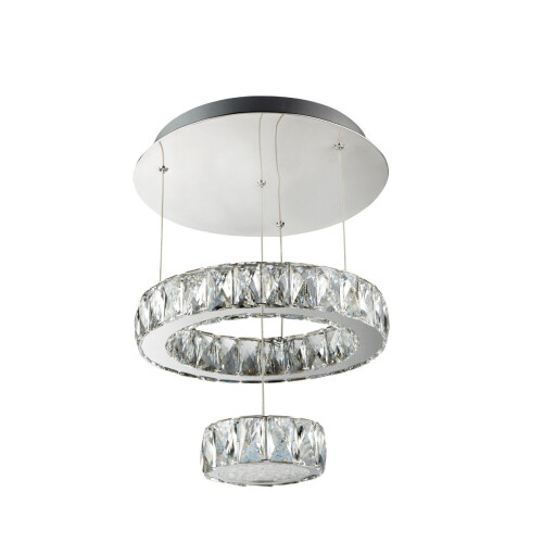 Searchlight LED 2 Tier Ceiling Flush Chrome Clear Glass