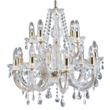 Searchlight Marie Therese 12 Lights Brass Traditional Chandelier Ceiling Light