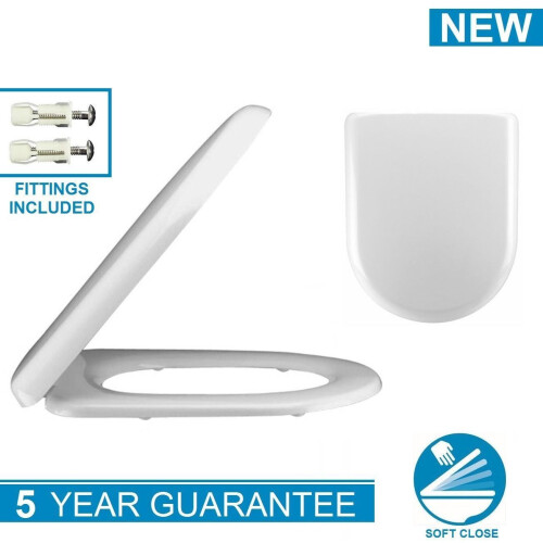 Cassellie D Shape toilet seat soft close anti slam quick release easy clean 1