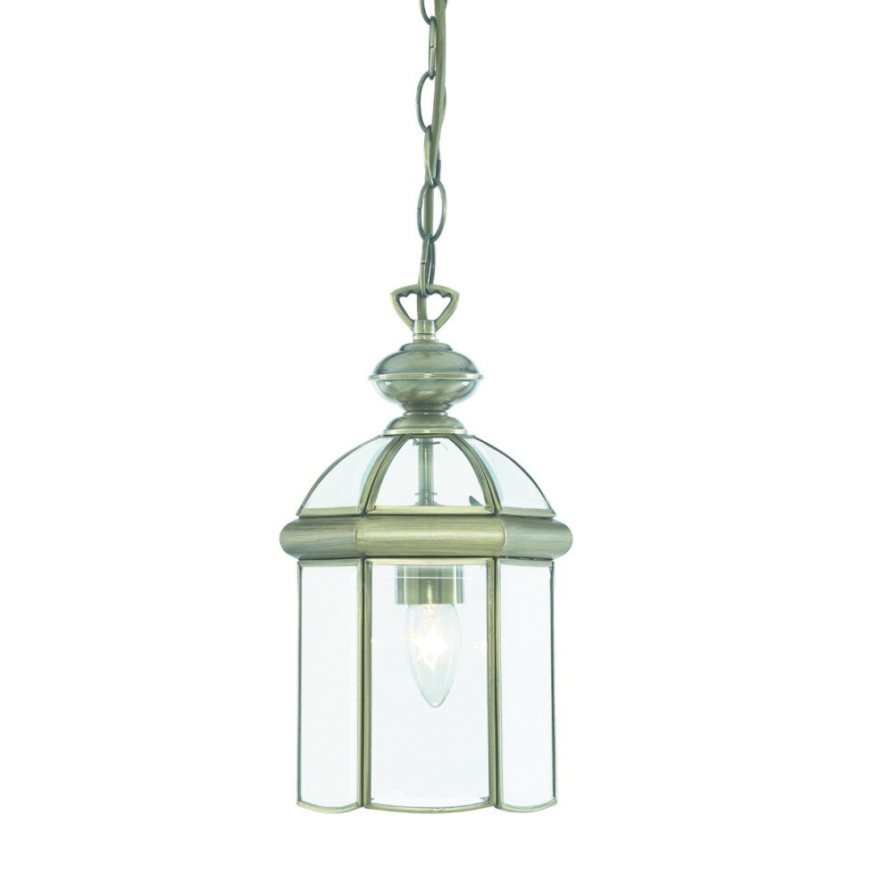 Search Lanterns Antique Brass Glass Domed Single Lantern Light
