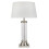 Searchlight Glass Column Table Lamp  Satin Silver Base Cream Shade 1