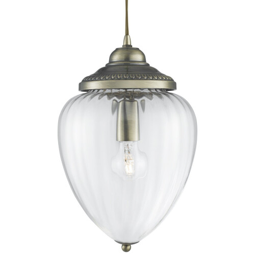 Searchlight Traditional Chrome Cable Pendant With Optic Glass