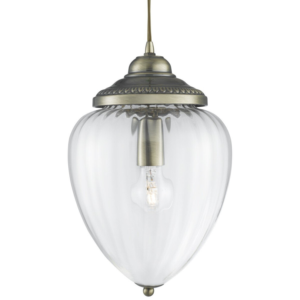 Traditional Chrome Cable Pendant With Optic Glass