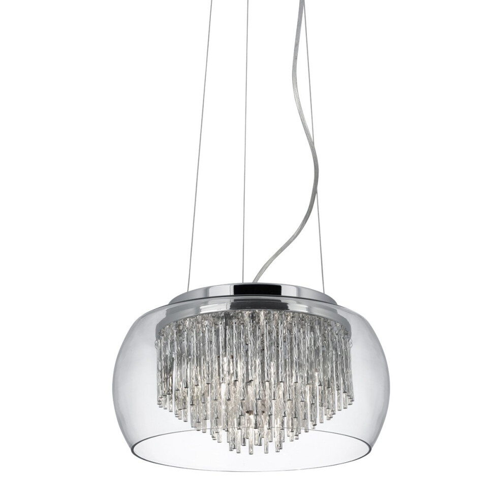 Modern Clear Glass Pendant With Aluminium Spiral Tubes