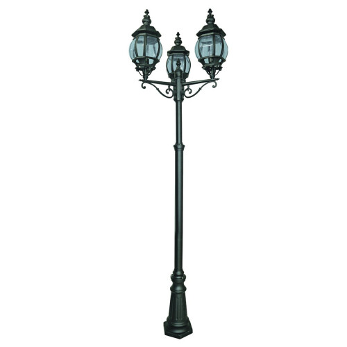 Searchlight Lampione da esterno Rustico-Country Bel Aire Alluminio Nero 3 Luci E27