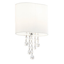 1 Arm Switched Modern Wall Light With White Oval Shade