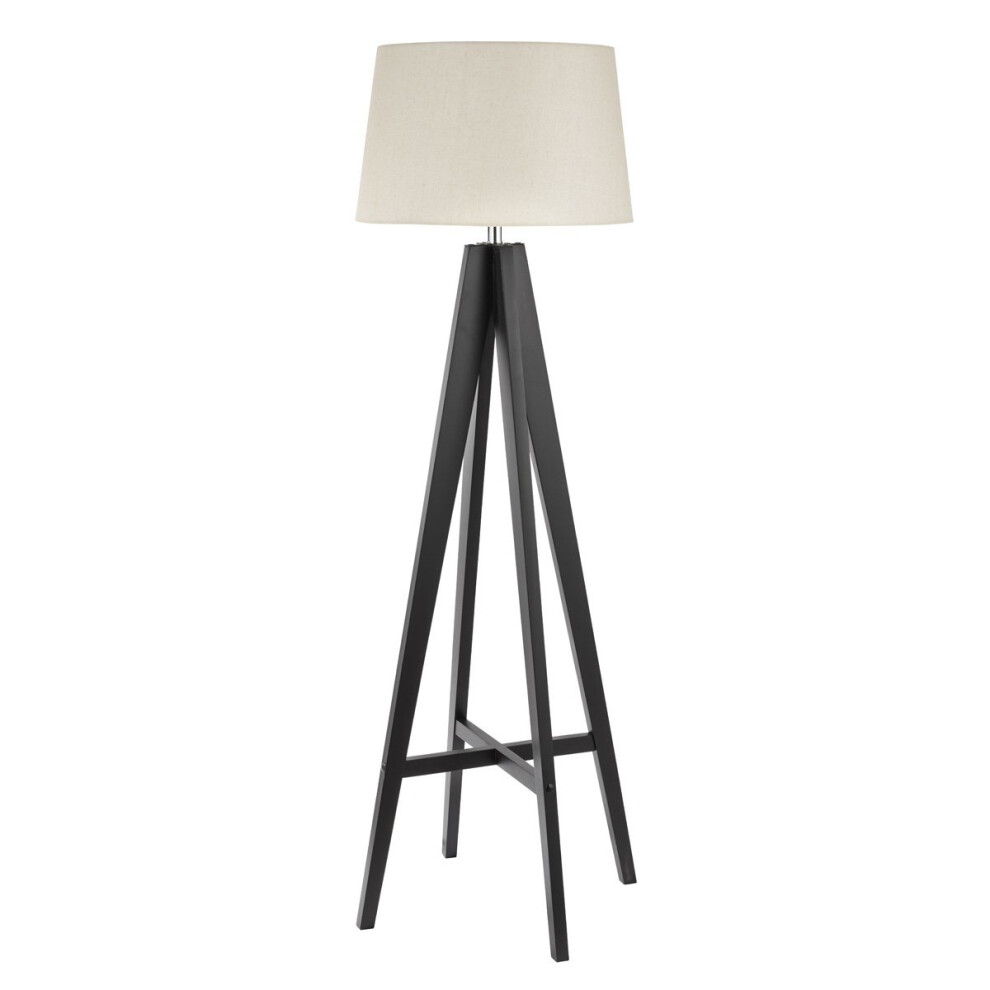 Modern Floor Lamp Tripod Design With Cream Linen Shade