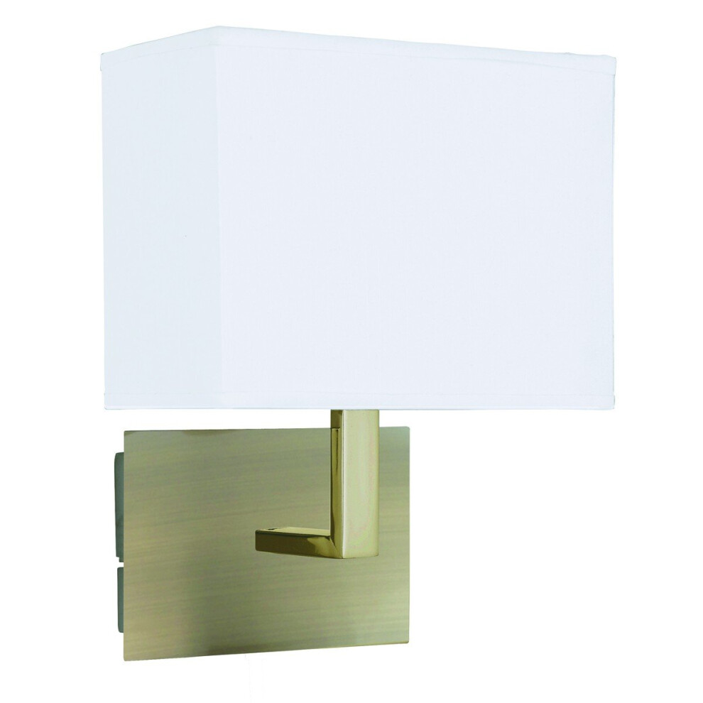 Wall Lights Antique Brass Wall Bracket With White Shade