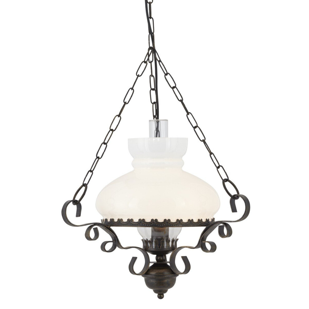 Rustic Oil Lantern Wrought Iron Italian Style