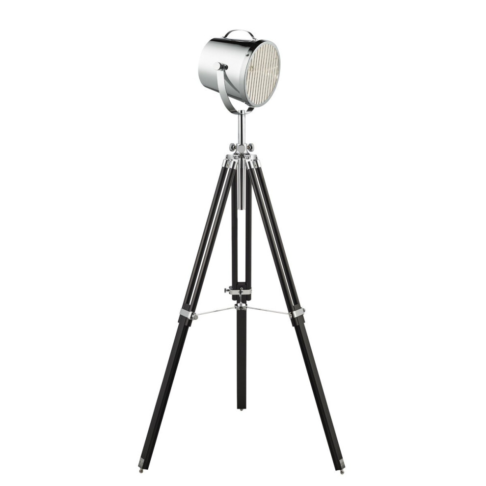 Modern Tripod Stage Floor Lamp Chrome And Black Base
