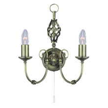 Traditional Antique Brass Switched Wall Bracket