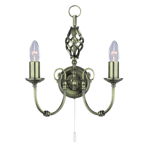 Searchlight Traditional Antique Brass Switched Wall Bracket