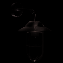 Well Glass Outdoor Wall Lantern In Satin Silver w/ Clear Glass Shade