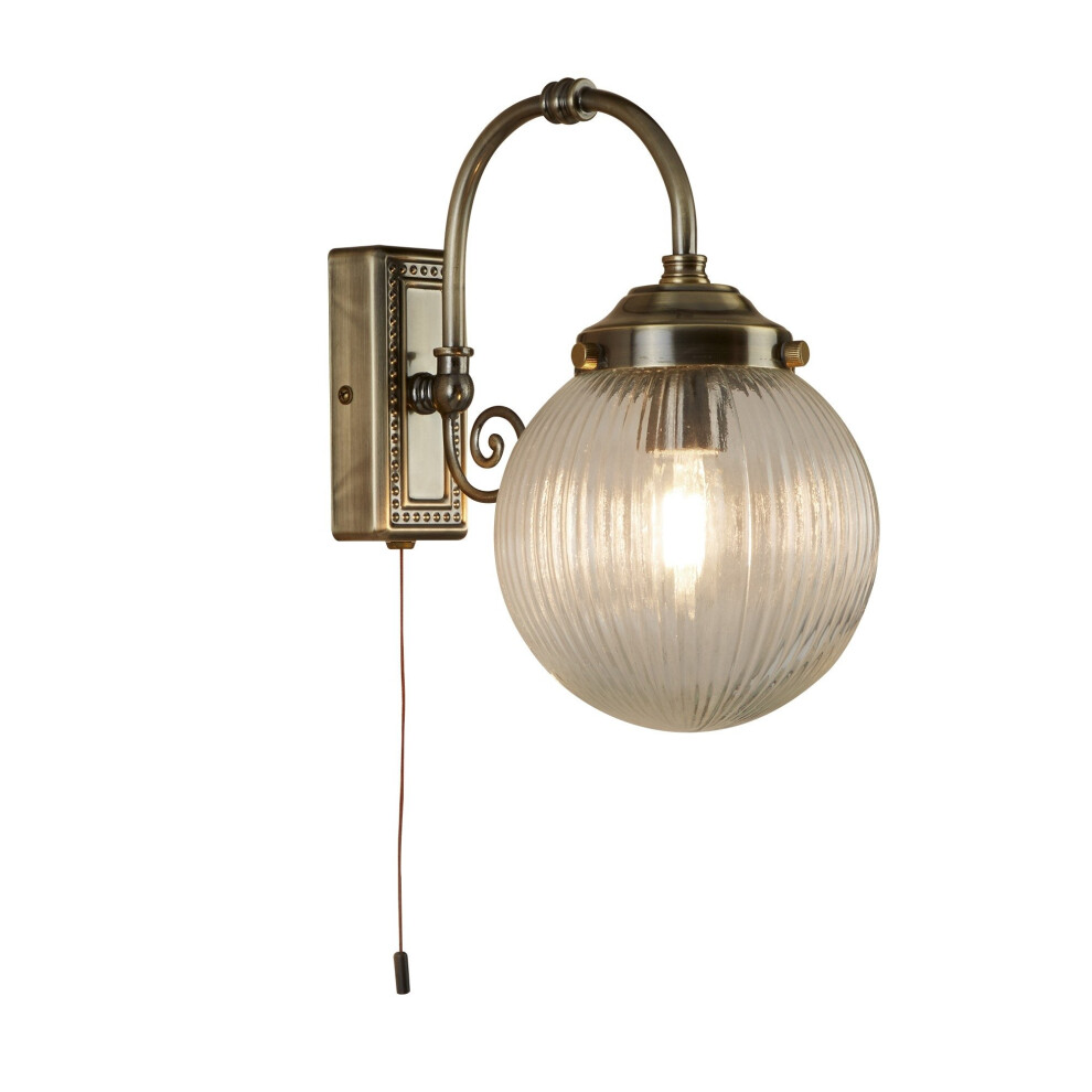 Bathroom IP44 Wall Light In Antique Brass