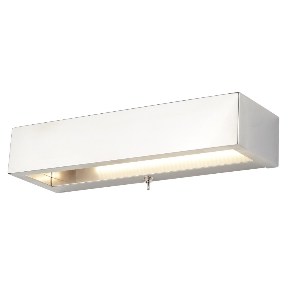Search Rectangle Led Wall Bracket Chrome Frosted Glass Light