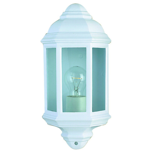 Searchlight Traditional Outdoor Half Round Wall Light Lantern. Cast Aluminium