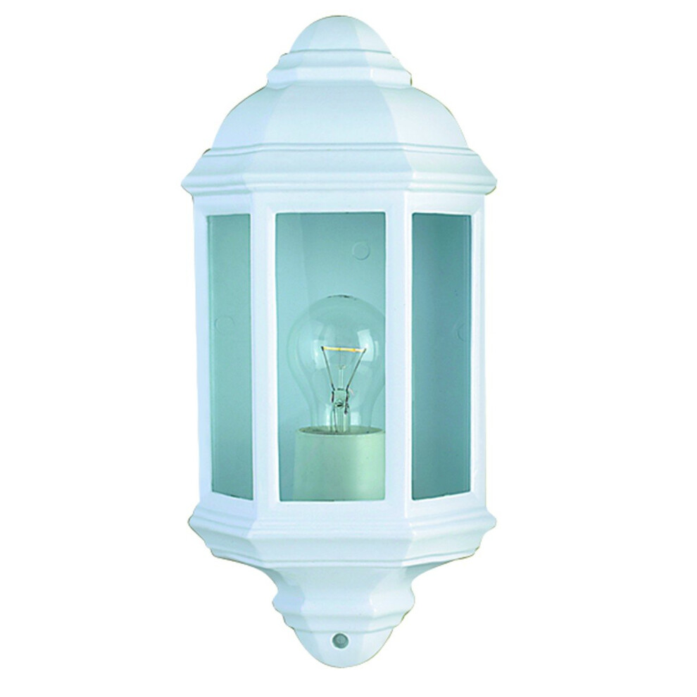 Traditional Outdoor Half Round Wall Light Lantern. Cast Aluminium