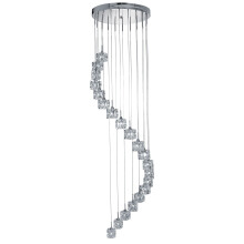 LED 20 Light Mu Lighti-Drop Clear Glass Chrome