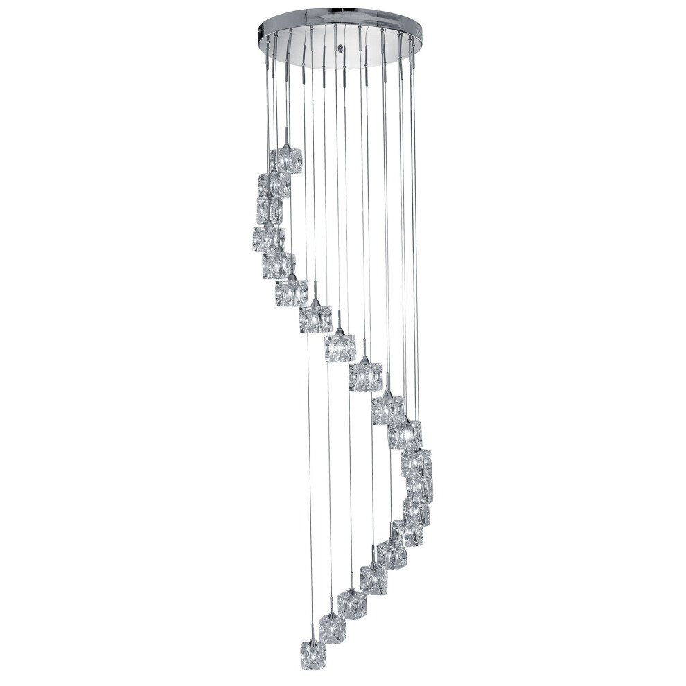 Search Led 20 Mu I-Drop Clear Glass Chrome Light