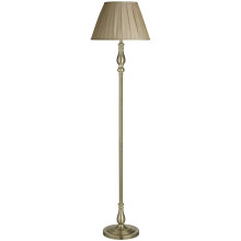 TABLE & FLOOR LAMP, ANTIQUE BRASS, MINK PLEATED SHADE