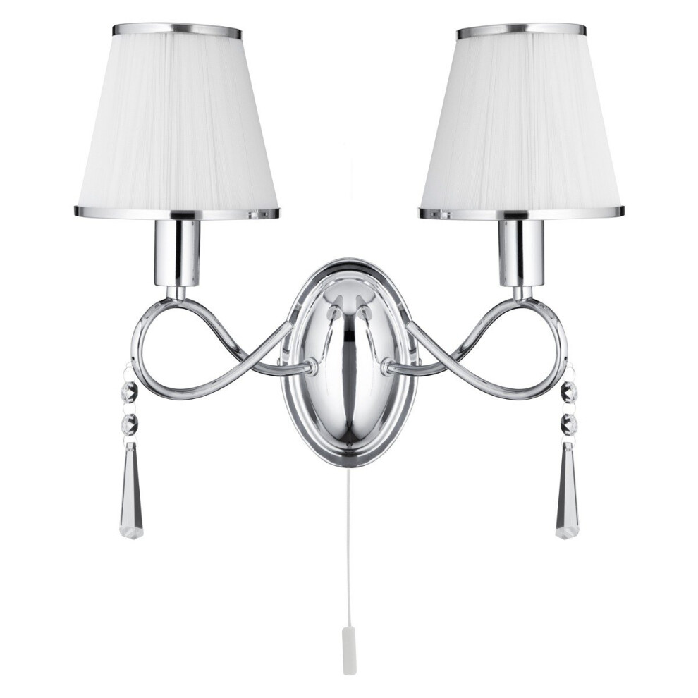 2 Light Switched Chrome Wall Light