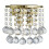 Searchlight Gold Half Round Wall Light With Crystal Ball Drops 1