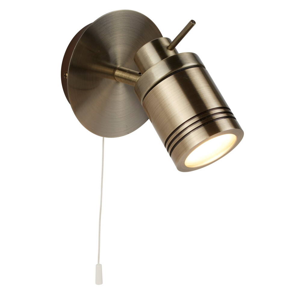 1 Light IP44 Bathroom Spot Wall Bracket Antique Brass