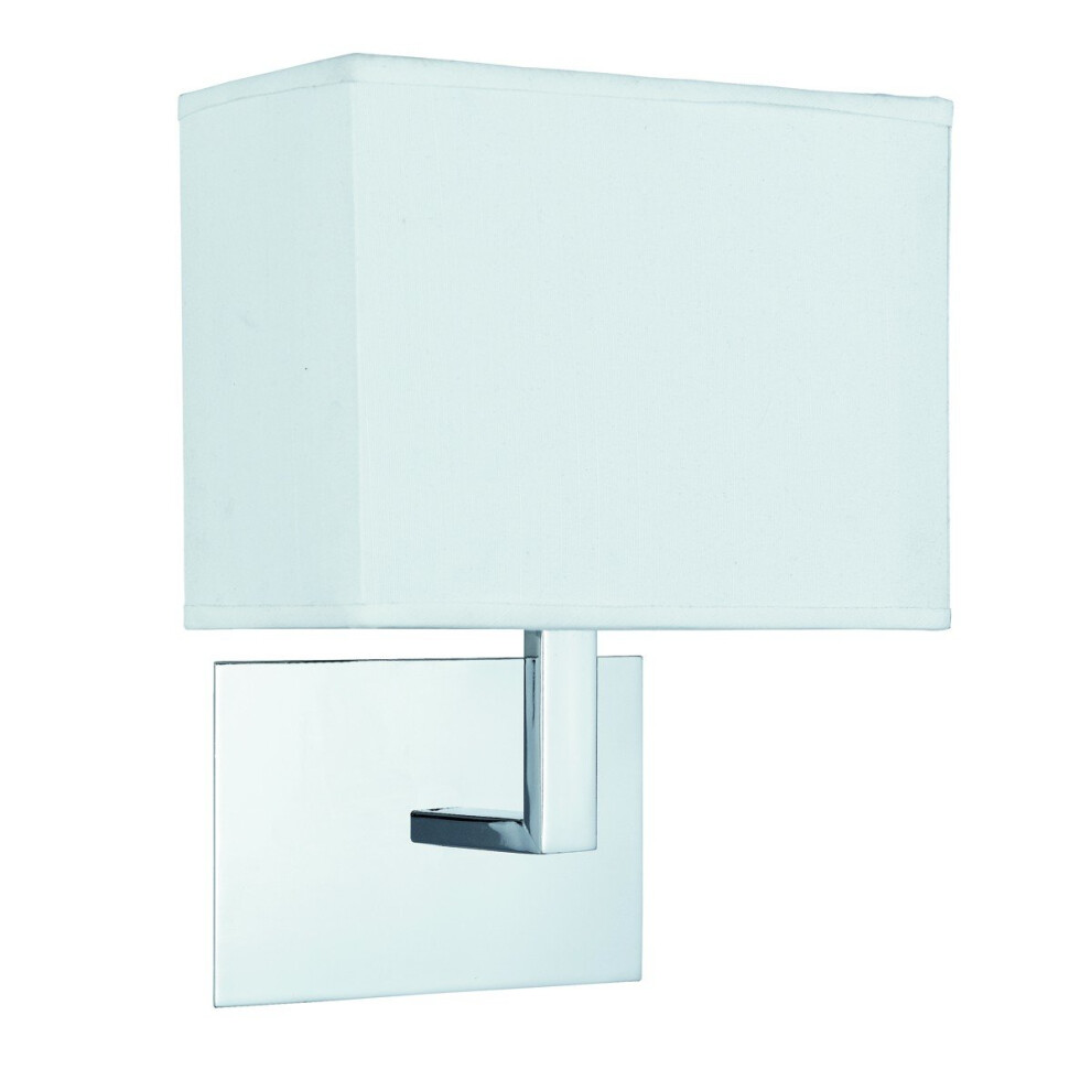 Wall Lights Chrome Complete With White Rectangular Shade