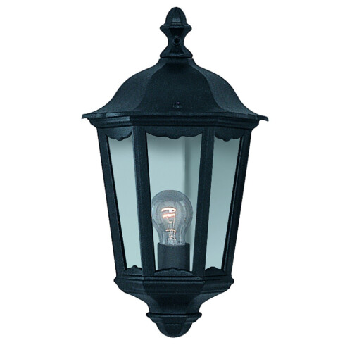 Searchlight Traditional Black Half Outdoor Wall Lantern IP44