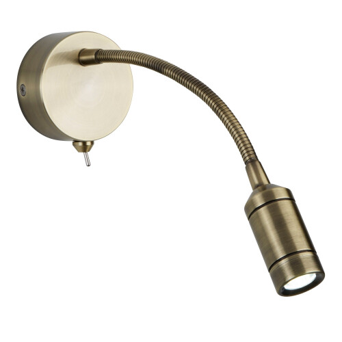 Searchlight LED Wall Light - Flexi Arm - Antique Brass