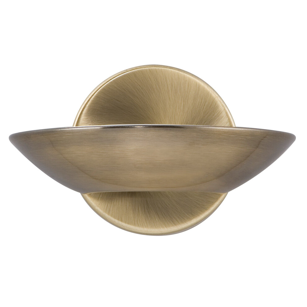 LED Uplight Wall Bracket Antique Brass Frosted Glass