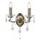 Searchlight Double Wall Bracket Clear Crystal Drops Antique Brass 1