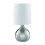 Searchlight TOUCH TABLE LAMP, SATIN SILVER BASE, WHITE DRUM SHADE 1