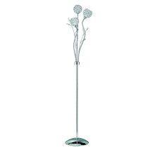 Chrome Floor Lamp With Round Glass Button Shades