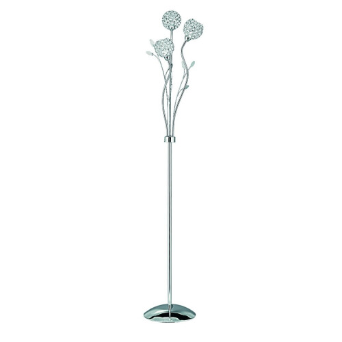 Searchlight Chrome Floor Lamp With Round Glass Button Shades