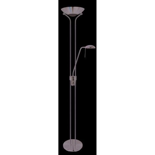 Searchlight MOTHER & CHILD - SATIN SILVER FLOOR LAMP DOUBLE DIMMER