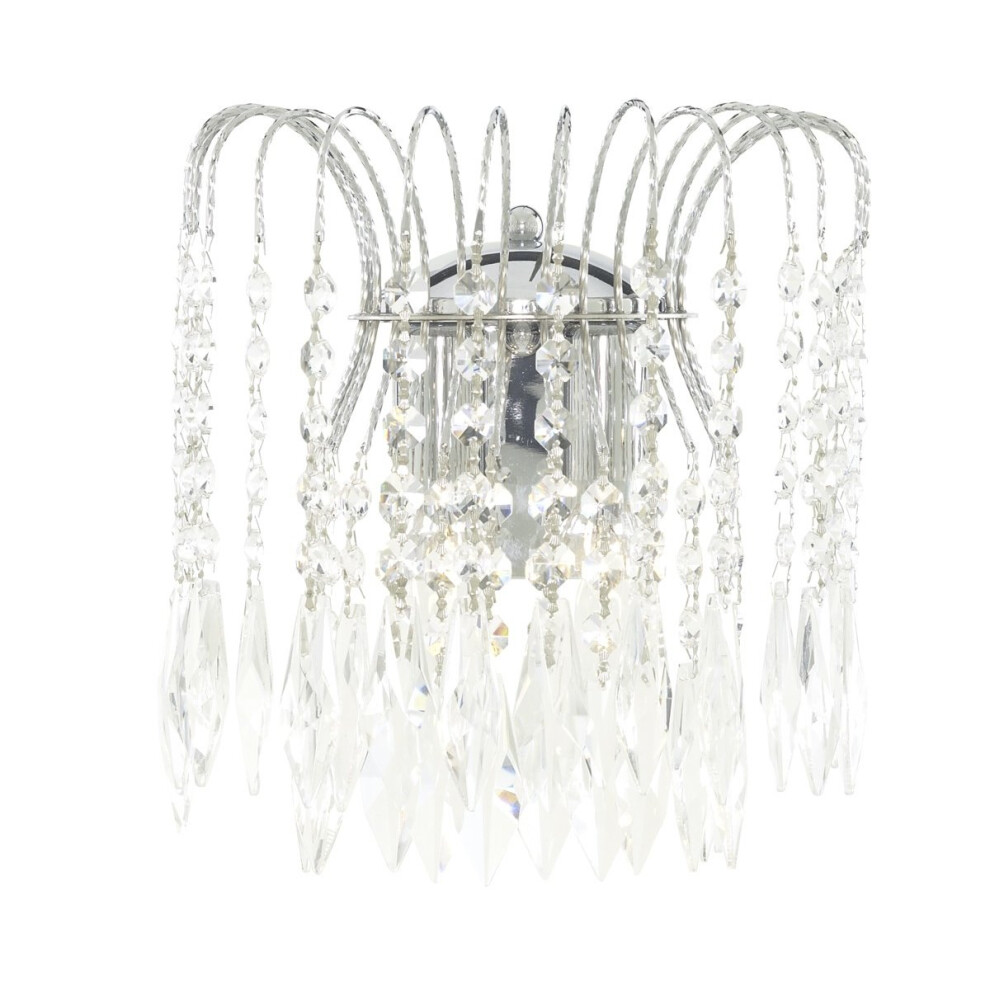 Shower Crystal Wall Light Cut Chrome Frame