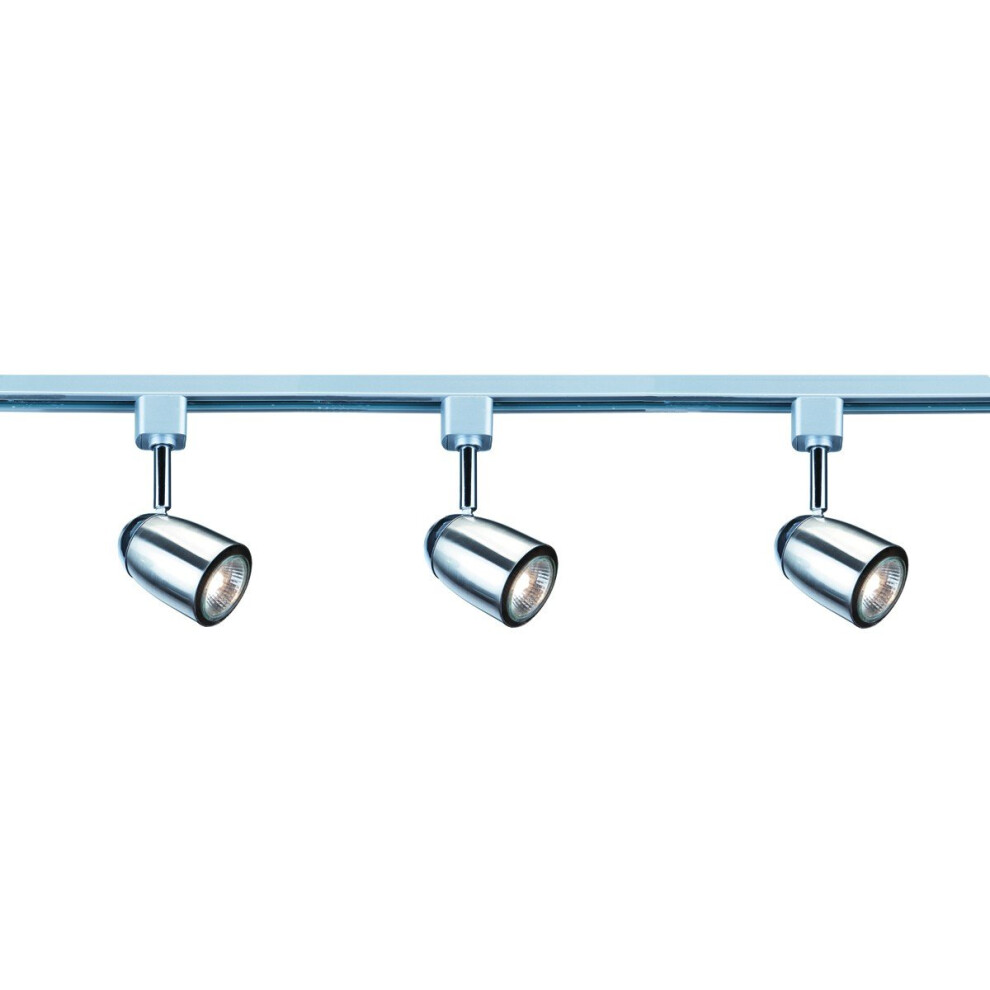 Domed Conical Head Satin Silver Track Spotlight
