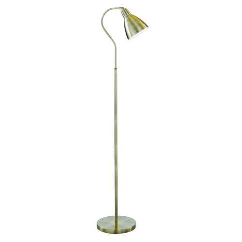 Searchlight Antique Brass Floor Lamp Adjustable Metal Head