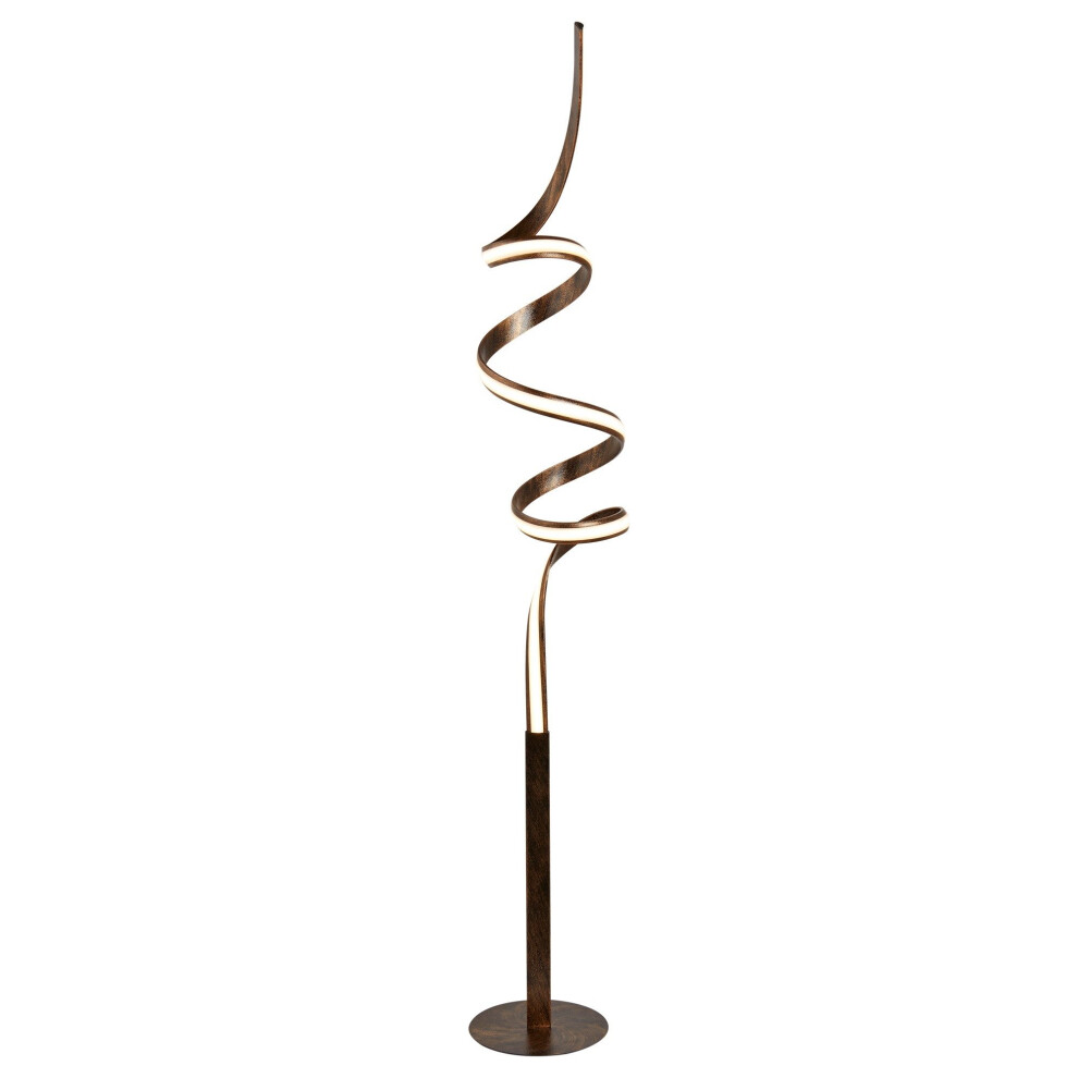 LED Twist Floor Lamp In Rustic Black/Gold