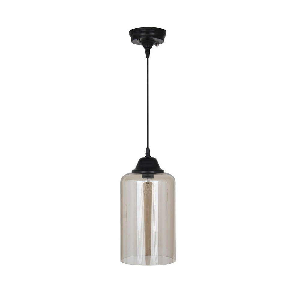 Pacific Lighting Black Glass Closh Electrified Pendant