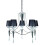 Searchlight 5 Arm Chrome Ceiling Pendant With Black String Shades 1