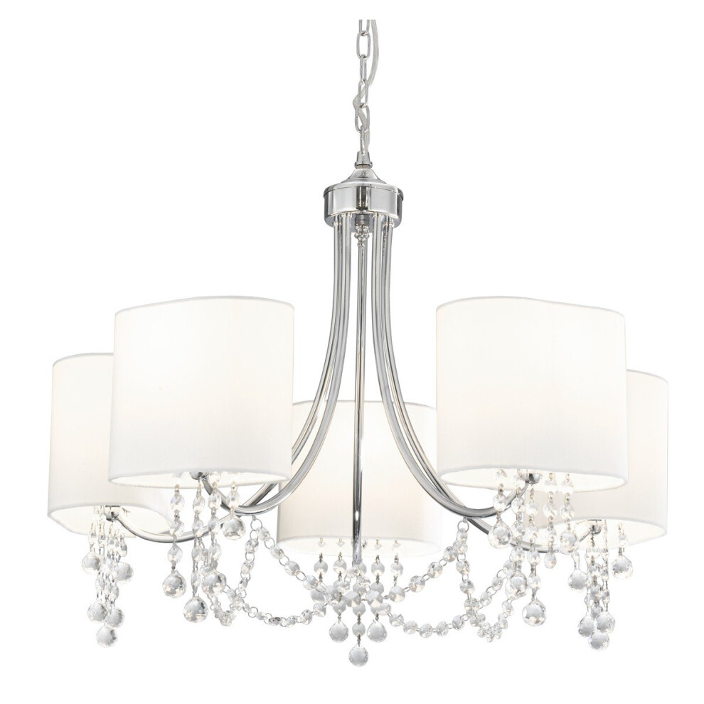 Search 5 Modern Chain Pendant With Oval Shades Light/White