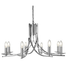 8 Light Twisted Ceiling Pendant With Clear Glass Sconces
