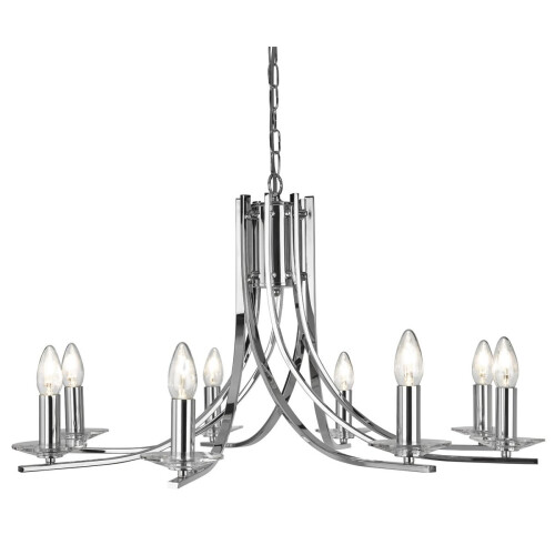 Searchlight 8 Light Twisted Ceiling Pendant With Clear Glass Sconces