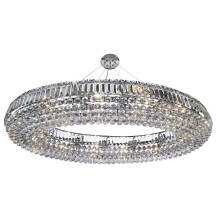 Modern Chrome Oval 24 Light Crystal Pendant Fitting